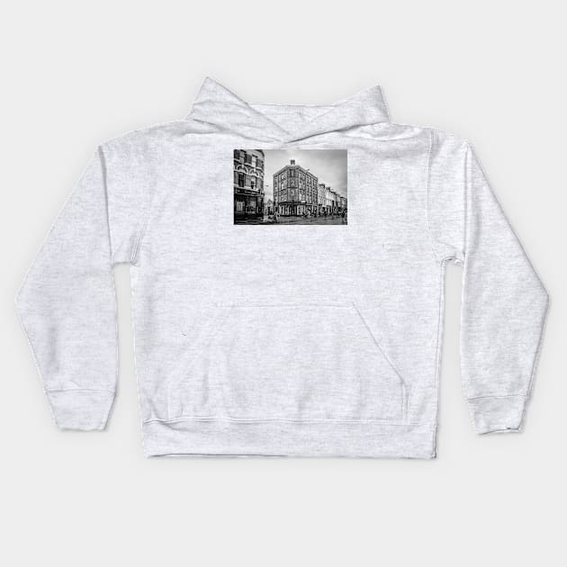 Brick Lane, London street photography Kids Hoodie by JJFarquitectos